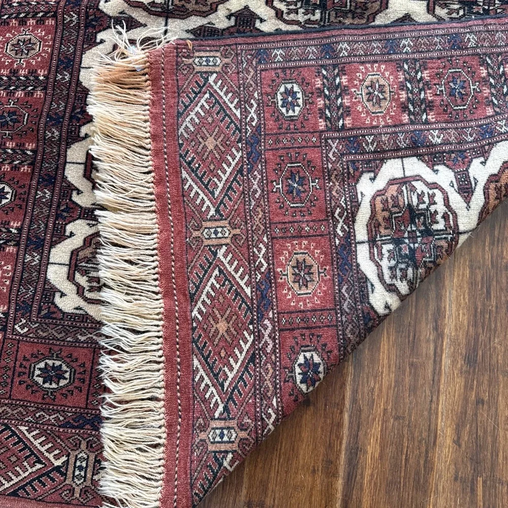Turkmen‎ Oriental Tekke Rug Wool Geometric 46X 74 inches